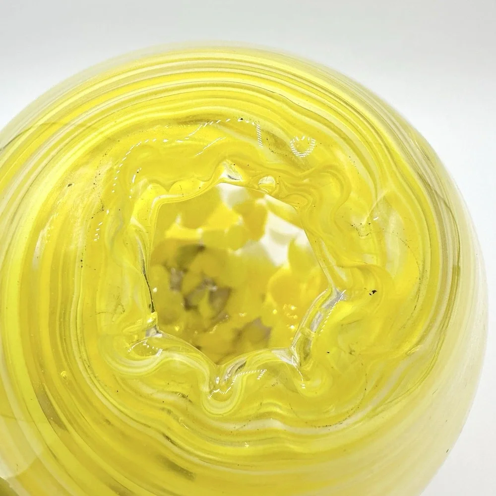 Hand Blown Yellow Art Glass Orb Boise ID USA Part Of Bird Feeder?